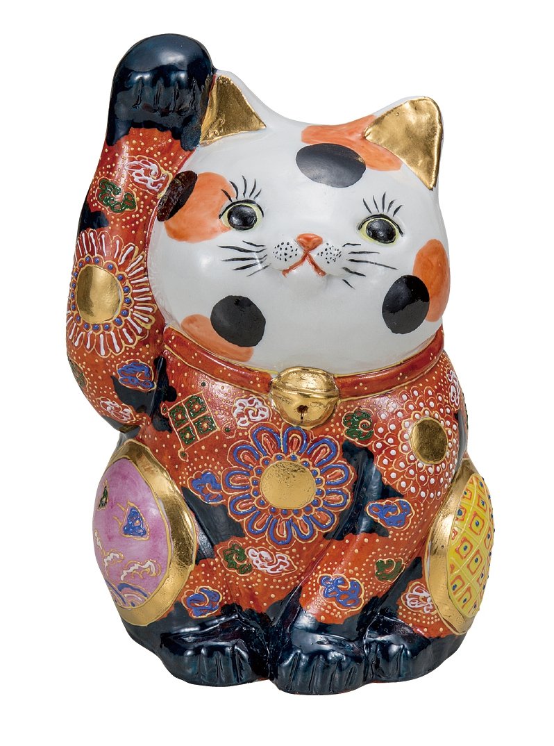 Amazon.co.jp: マルヨネ 九谷焼 縁起物 7号招き猫・三毛猫 K5